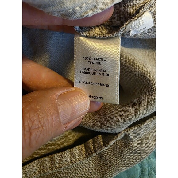 Cloth & Stone Women's Size Medium Gray Tencel Short‎ Sleeve  Tie Front Top Boho - Picture 6 of 9